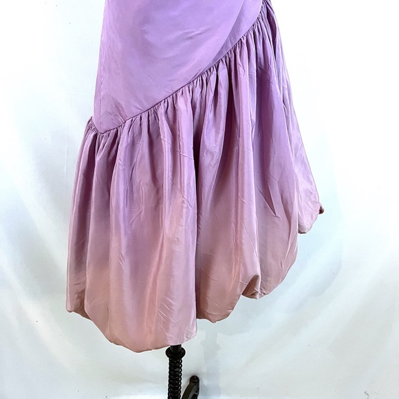 Vintage 70s 80s Victor Costa Dress Asymmetrical 2 4 Lavender - Picture 5 of 14